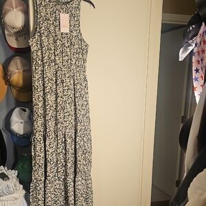 Floral Maxi Dress in Black and White